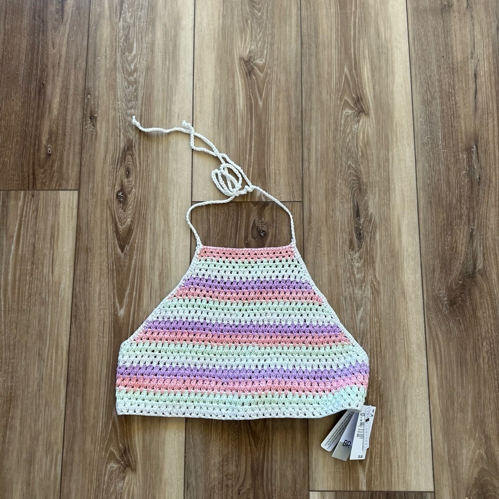 BP womens Multicolor Crochet Halter Top size small NWT - Picture 2 of 5